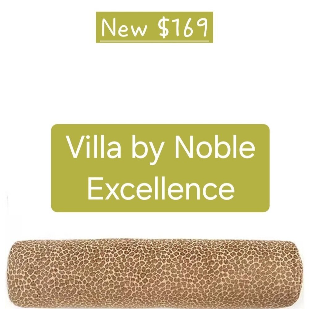 Villa By Noble Excellence Leopard Animal Bolster Pillow Tan New Body Long 36"